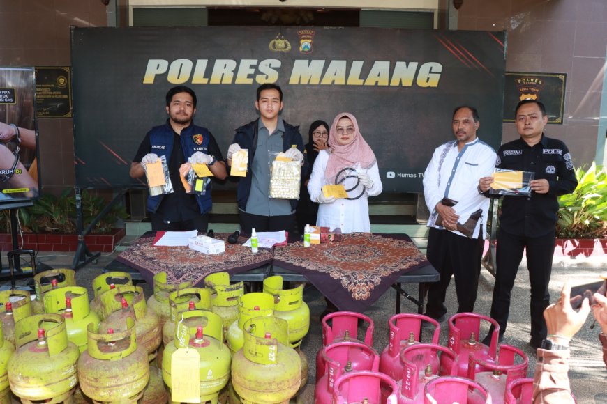 Polres Malang Ungkap Kasus Gas Oplosan Skala Besar